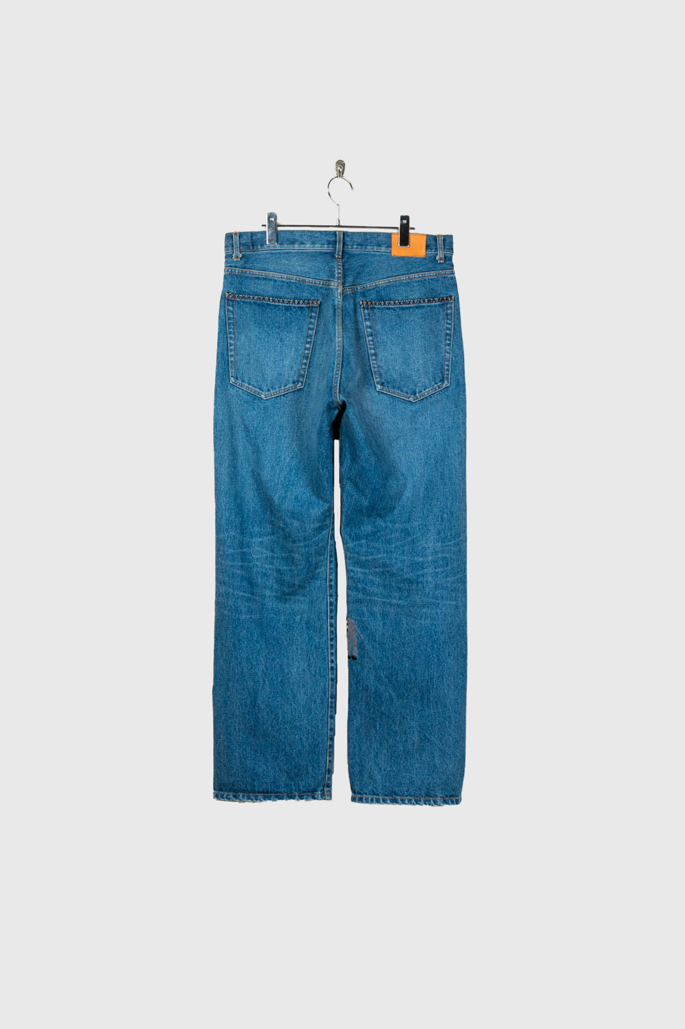 Hand-Embroidered Denim Pants