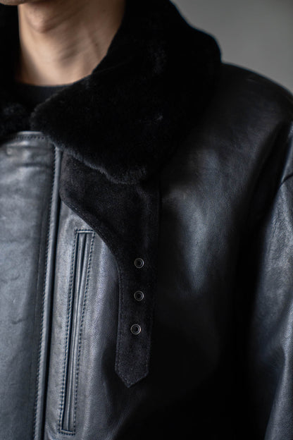 MOUTON COLLAR CALF ZIP JACKET(ST.1549)