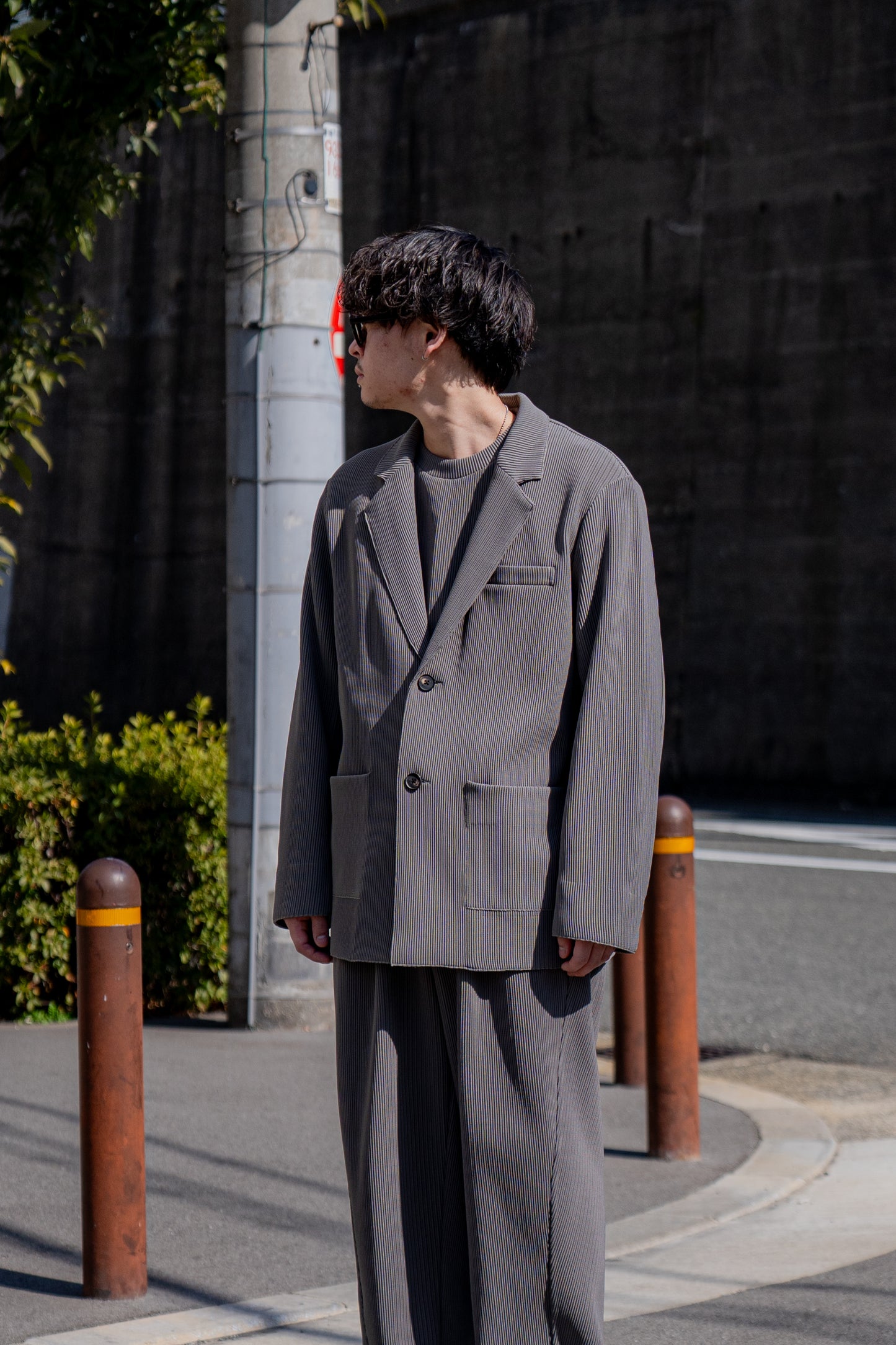 GRADATION PLEATS SINGLE BREASTED JACKET (ST.1125)