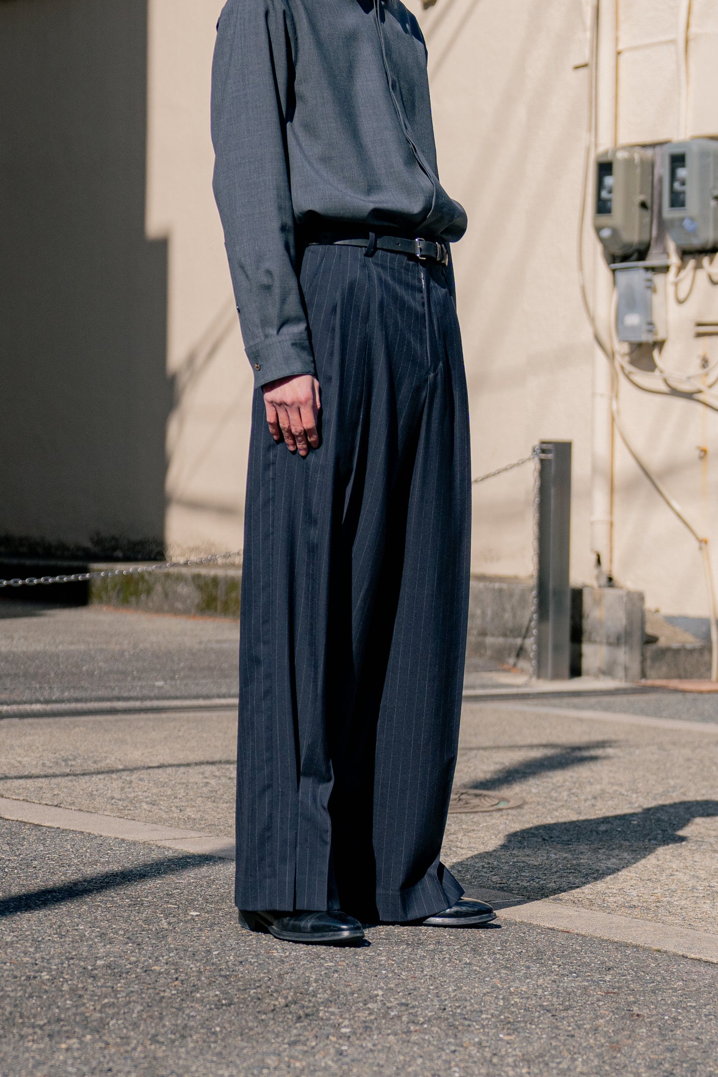 Pinstripe-pattern pants