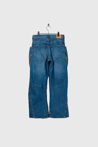 3D cutting denim pants