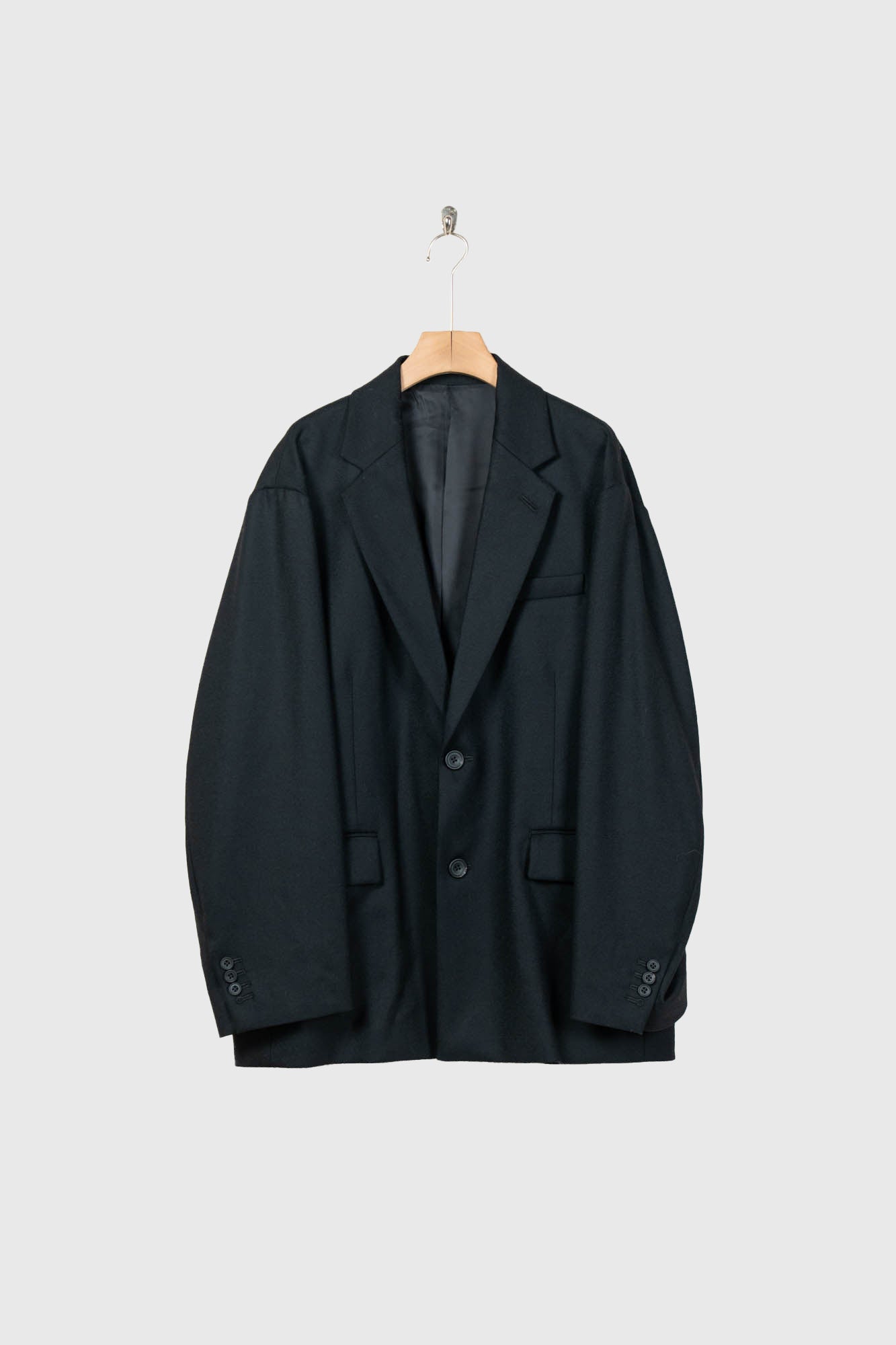 WOOL FLANNEL OVERSIZED SINGLE BREASTED JACKET(ST.1593)