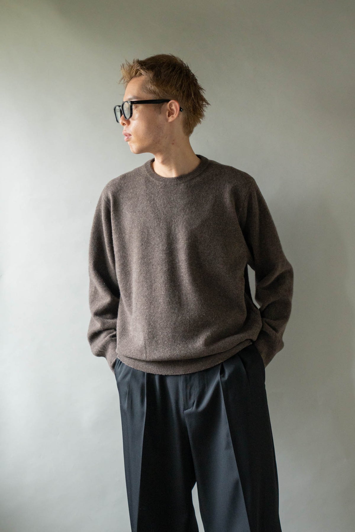 EXTRA FINE WOOL KNIT CREW NECK LS(ST.1634)