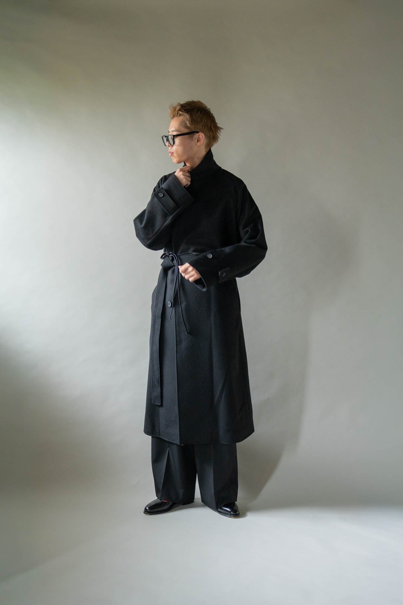WOOL CASHMERE OVERSIZED PEAK LAPEL CHESTER COAT(ST.1533)