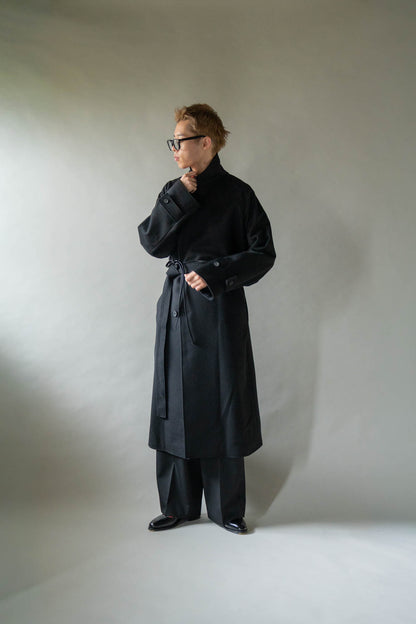 WOOL CASHMERE OVERSIZED PEAK LAPEL CHESTER COAT(ST.1533)