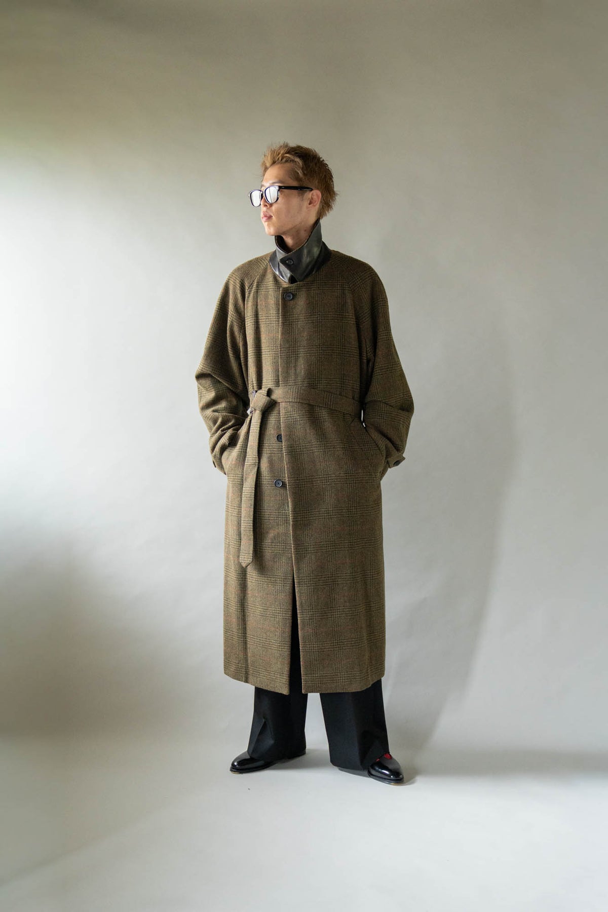 BRITISH TWEED RAGLAN SLEEVE BALMACAAN COAT(ST.1536)