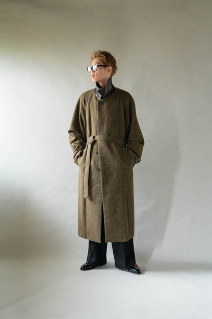 BRITISH TWEED RAGLAN SLEEVE BALMACAAN COAT(ST.1536)