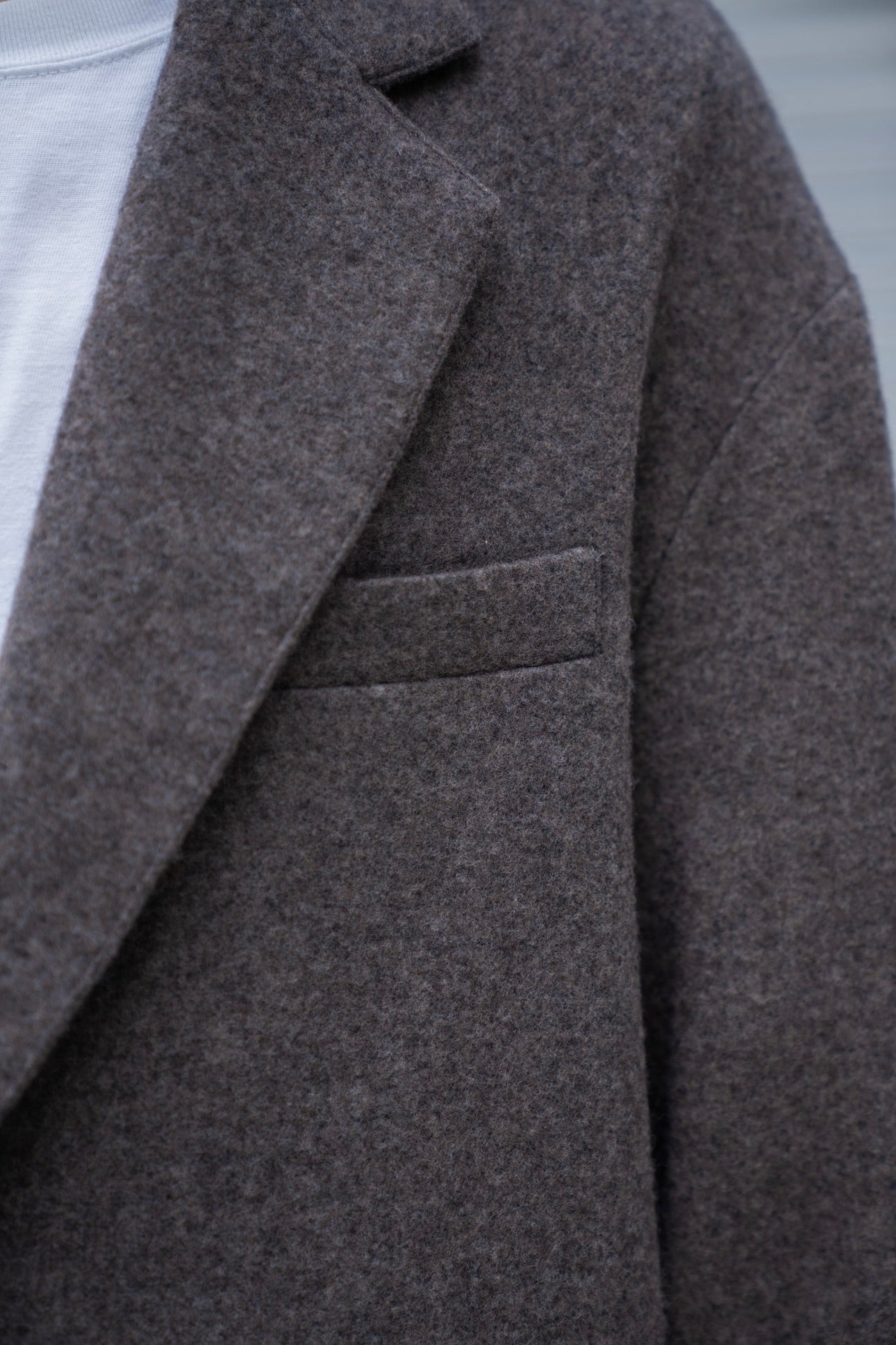 WOOL/CASHMERE FLEECE SINGLE BREASTED JACKET(ST.1268)