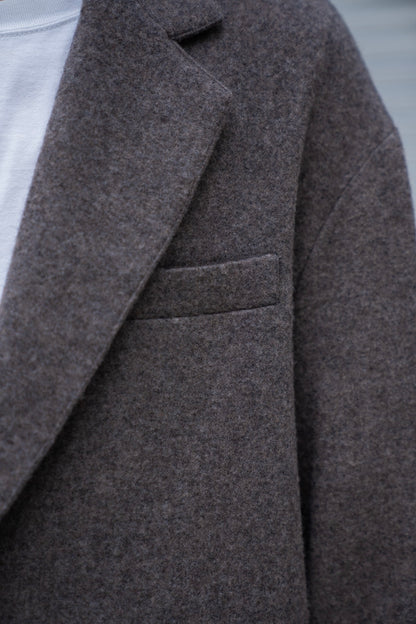 WOOL/CASHMERE FLEECE SINGLE BREASTED JACKET(ST.1268)