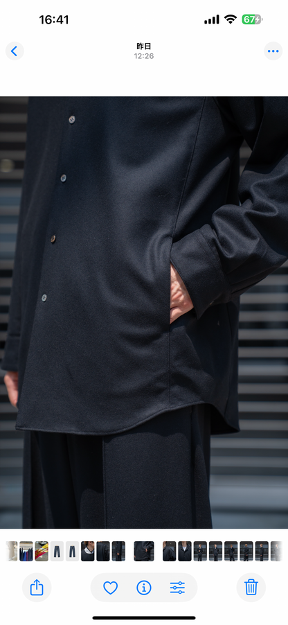 SHIRT JACKET IN WOOL FLANNEL