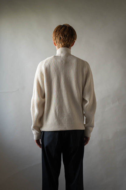 HALF ZIP RIBBED JUMPER