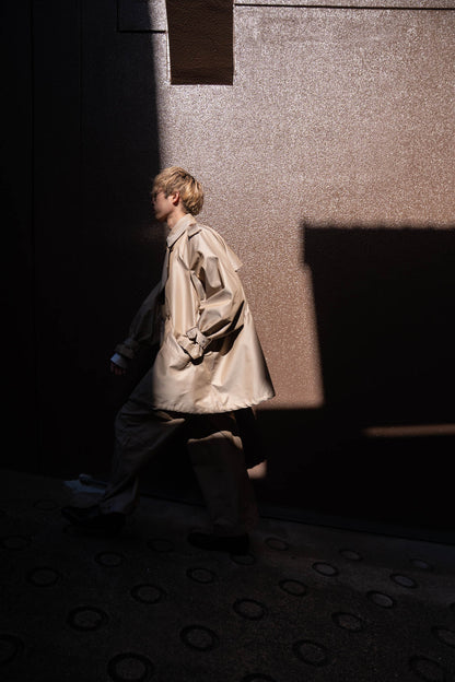 Giza cotton short trench coat