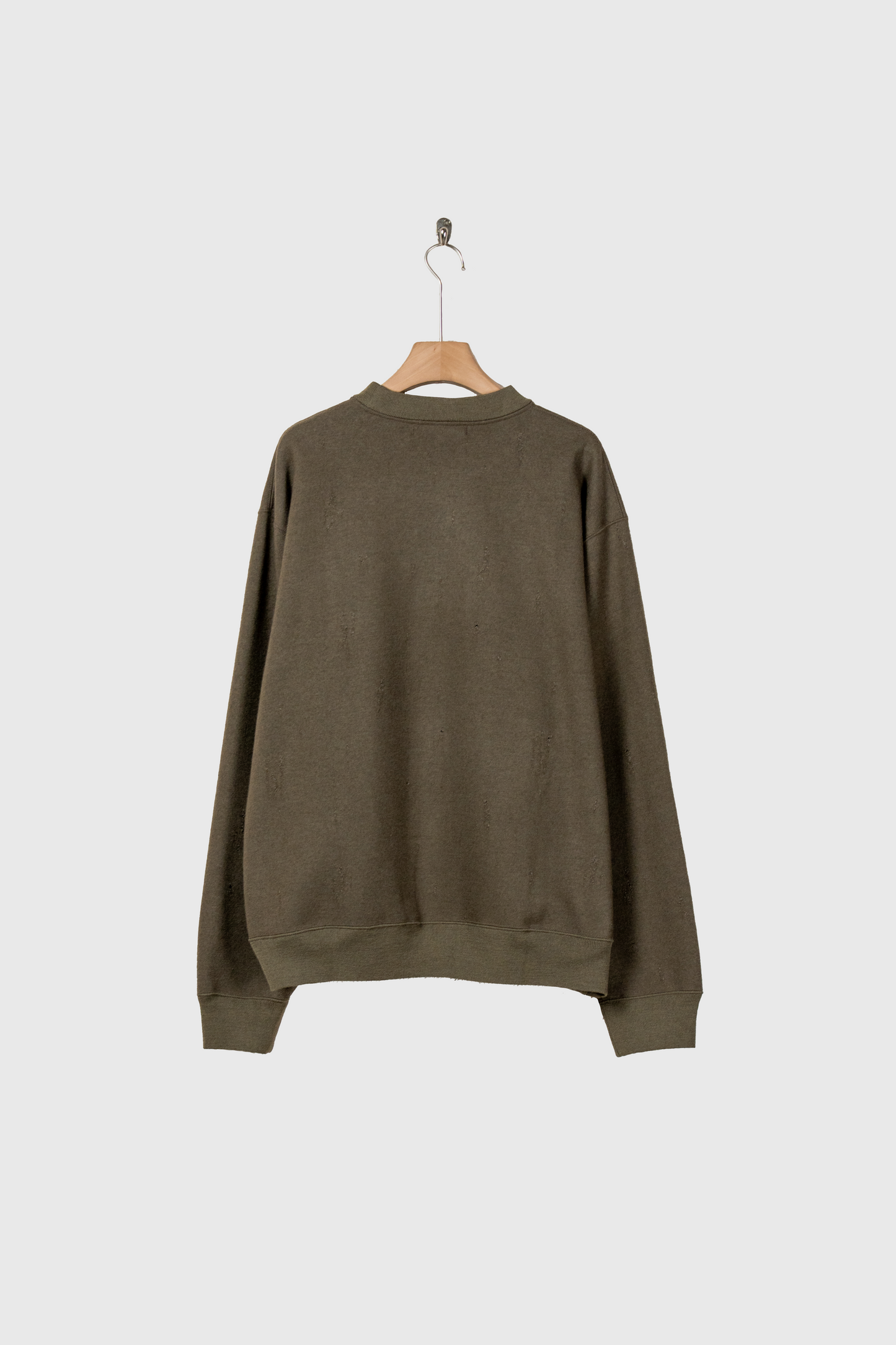 Damage jacquard terry crew neck sweater