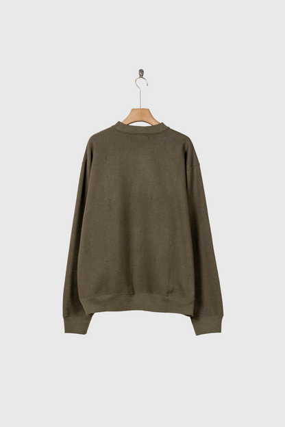 Damage jacquard terry crew neck sweater