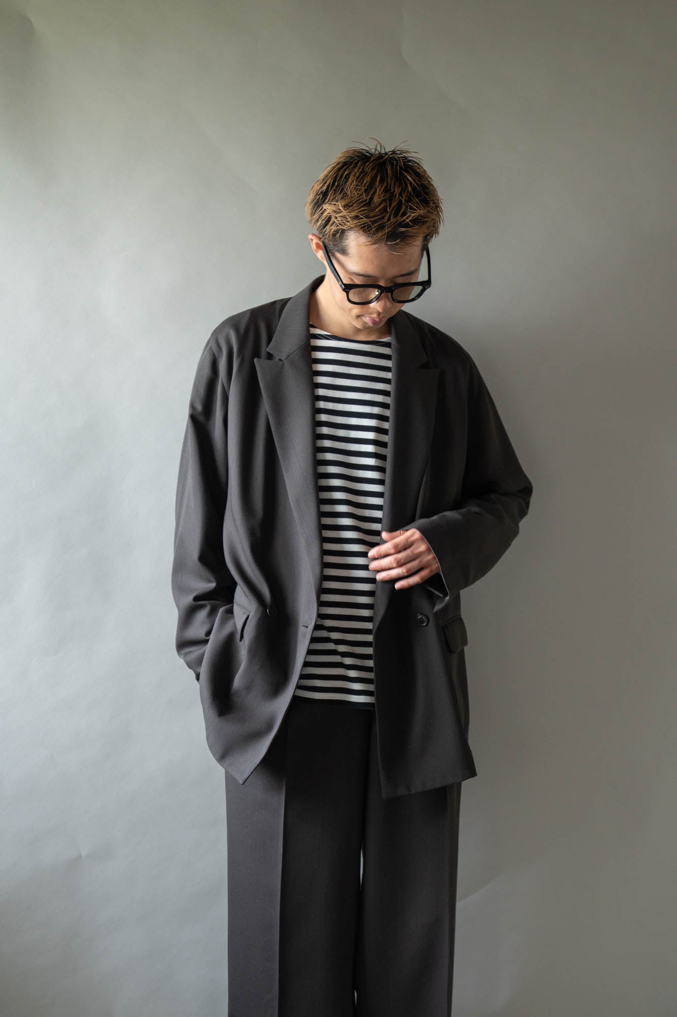 DOUBLE-BREASTED RELAX SHOULDER JACKET