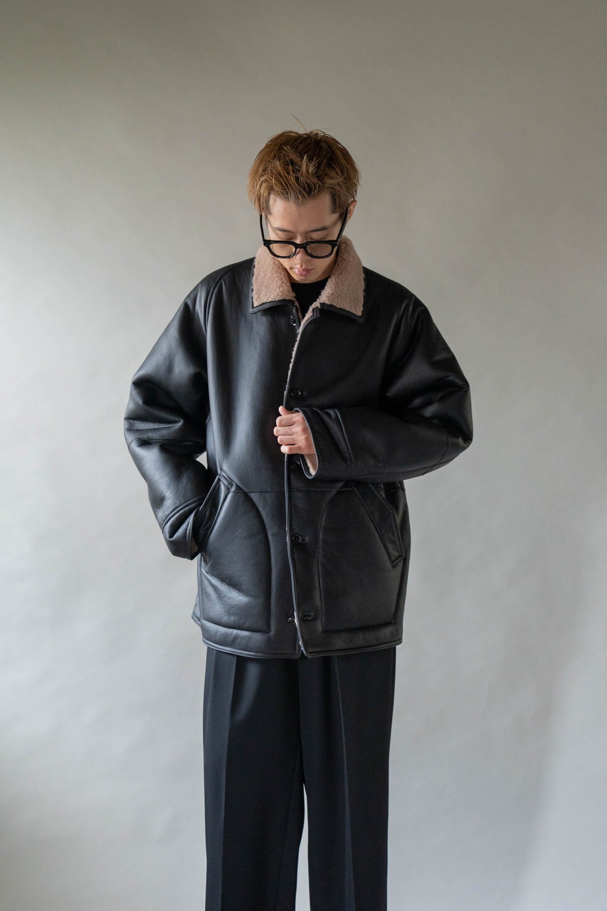 REVERSIBLE MOUTON BLOUSON