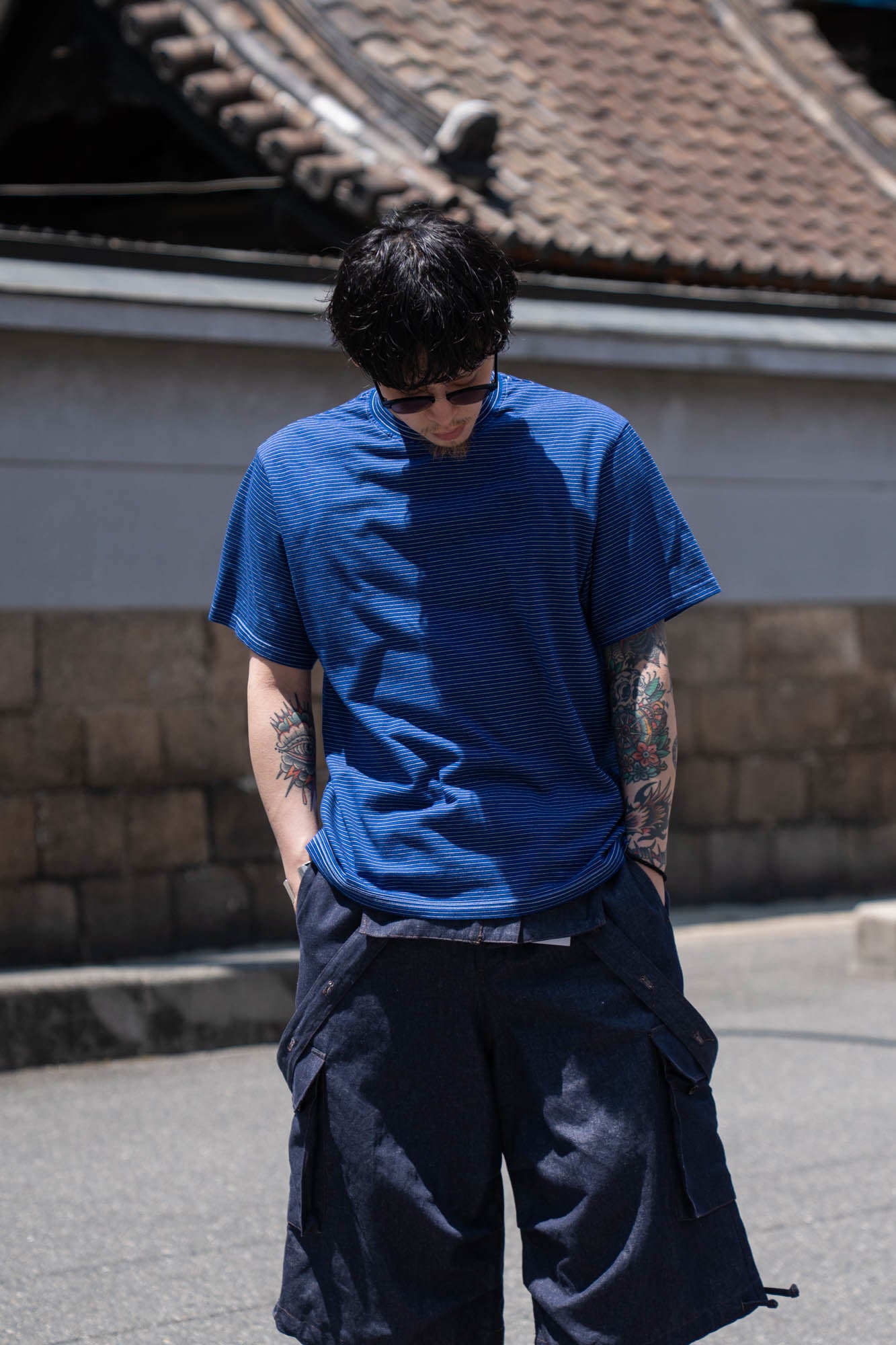 GARMENT DYED BORDER T-SHIRT