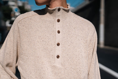 BOTTLE-NECK KNIT PULLOVER