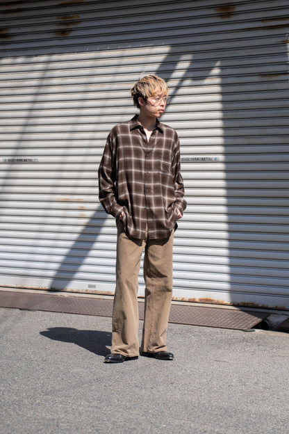 LY/VIS CHECK OVERSIZED LS SHIRT(ST.1461)