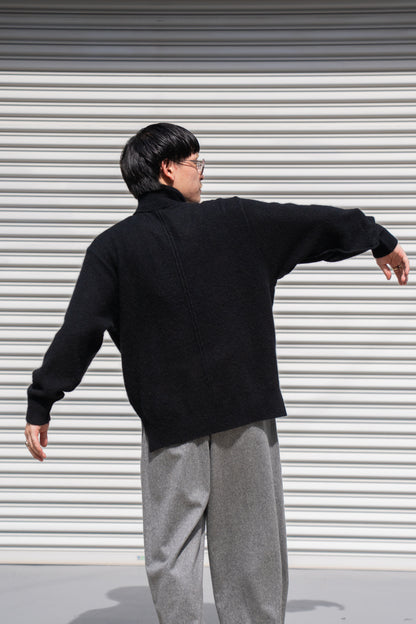WOOL/ALPACA KNIT LOOSE TURTLE NECK PO(ST.1295)