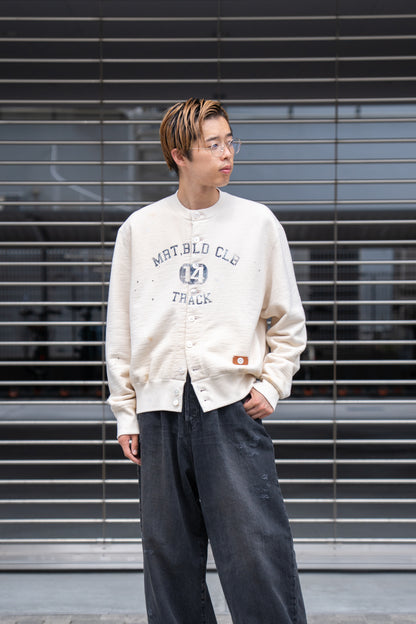 Vintage-effect sweat cardigan