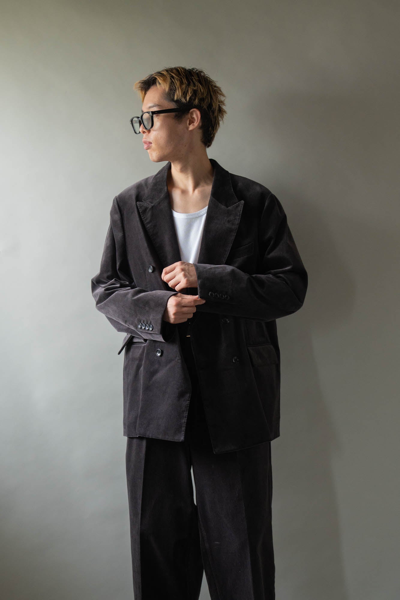 Fade Velvet Double-breasted Jacket