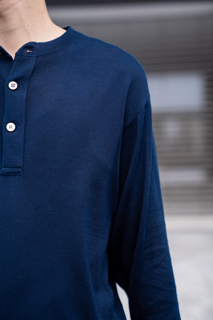 SILK HENLEY NECK PULL OVER / SLPO
