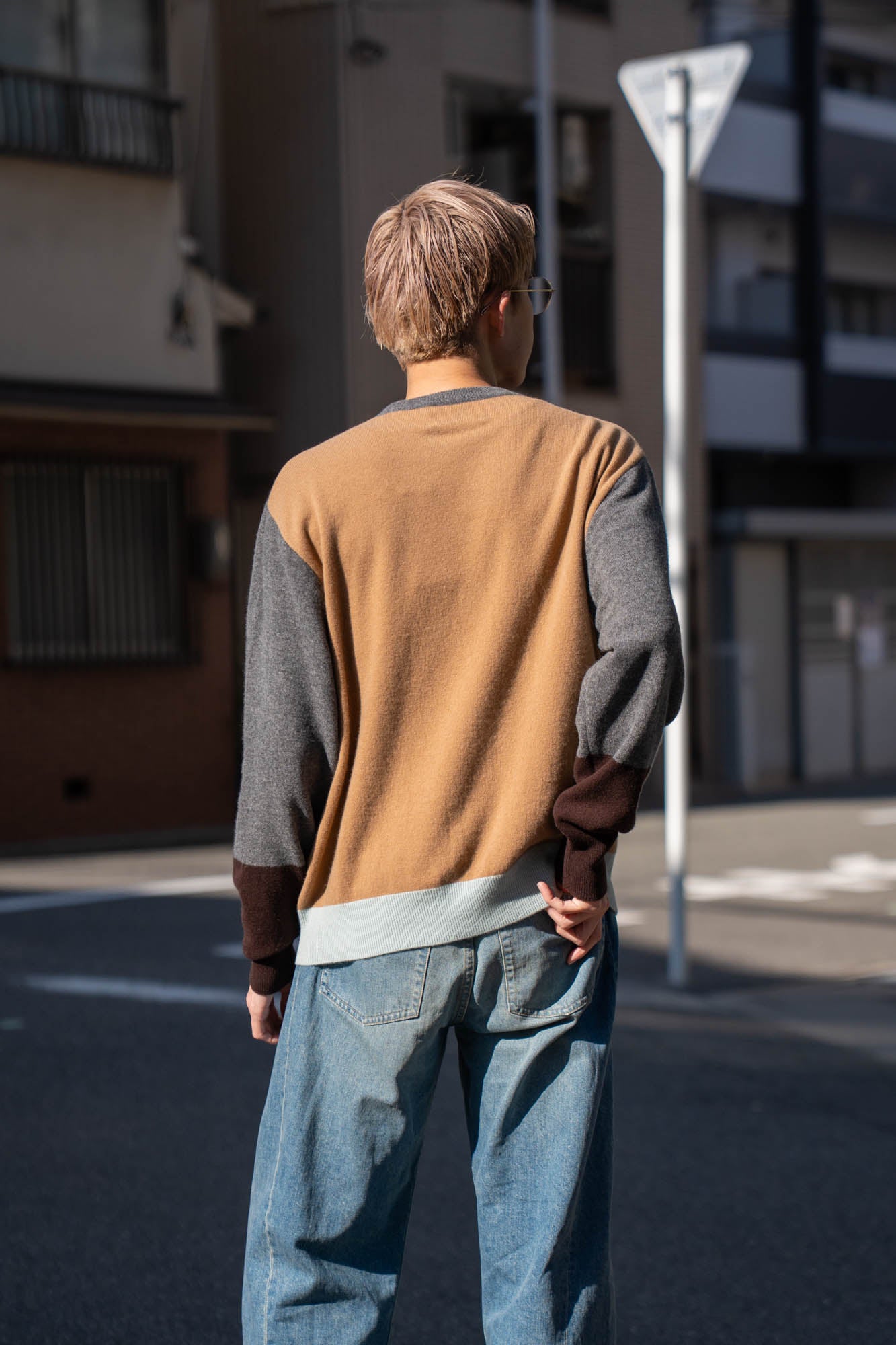 EXTRA FINE WOOL KNIT COLOR BLOCK LS(ST.1479) | ニット ssstein