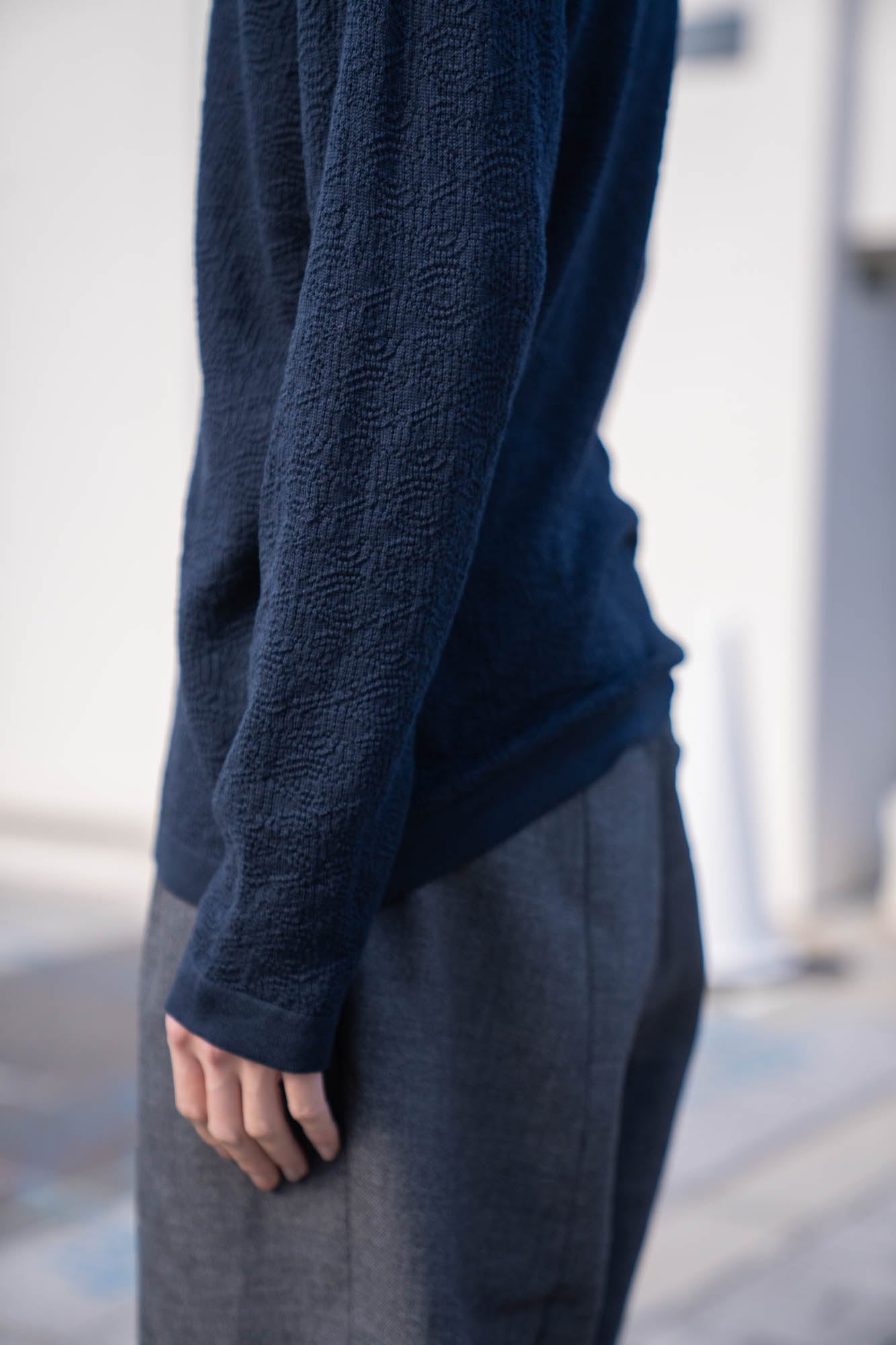 Carved Laceish Knit in Marcerized Cotton