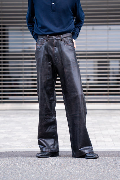CRACKING COATED WIDE PANTS .14