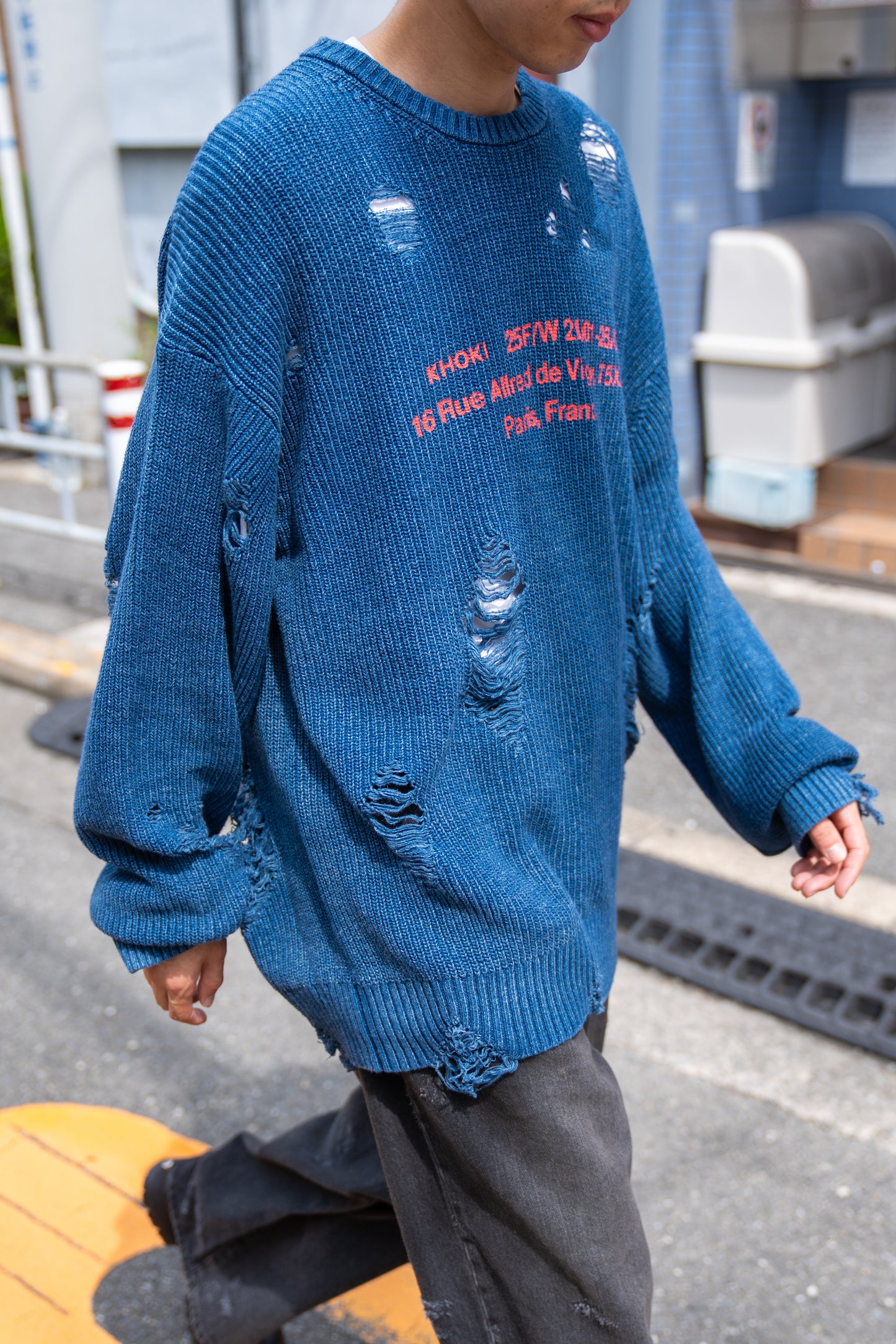 Indigo pullover knit