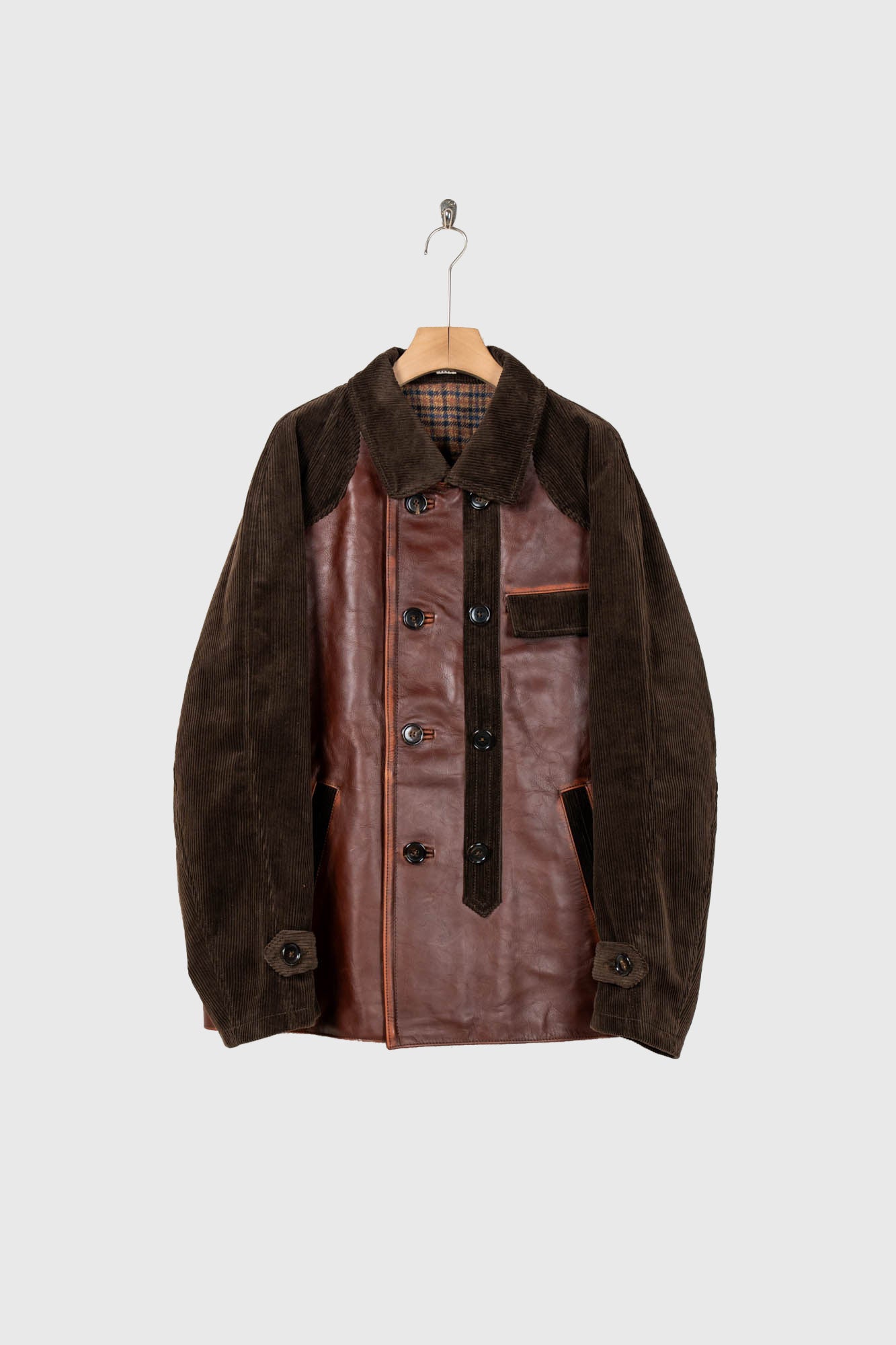 Combination leather jacket