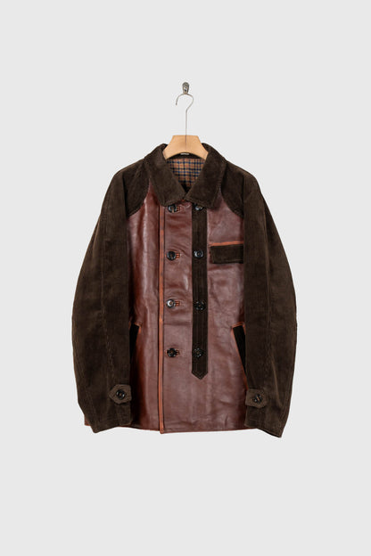 Combination leather jacket