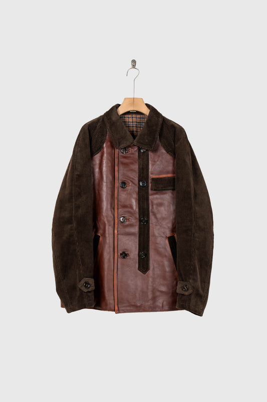 Combination leather jacket