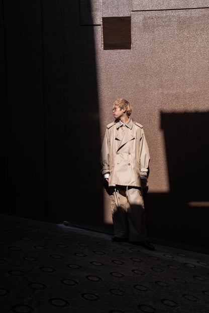 Giza cotton short trench coat