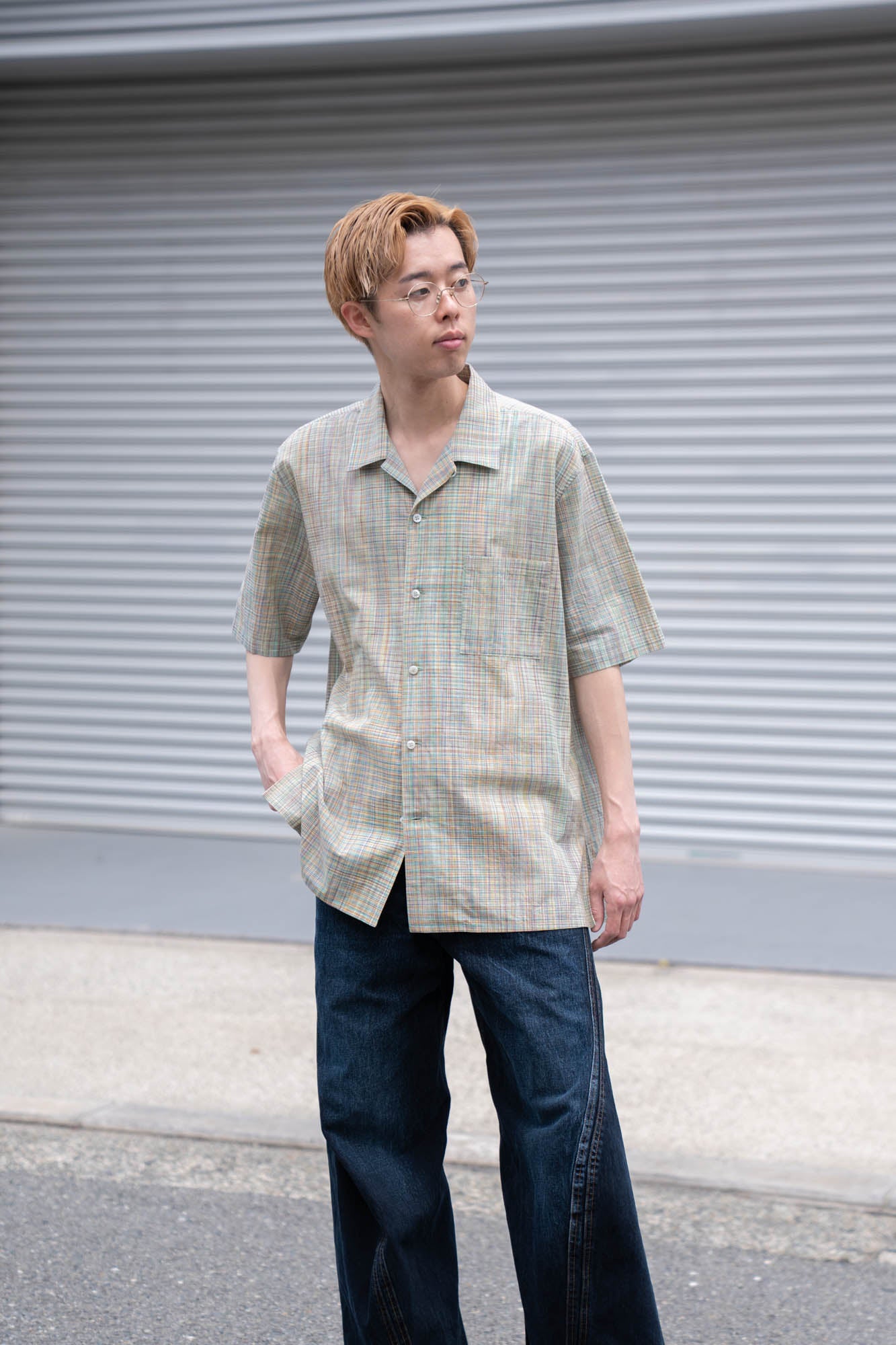 cotton ikat check shirt
