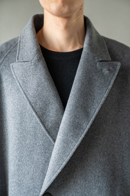 WOOL CASHMERE OVERSIZED PEAK LAPEL CHESTER COAT(ST.1533)