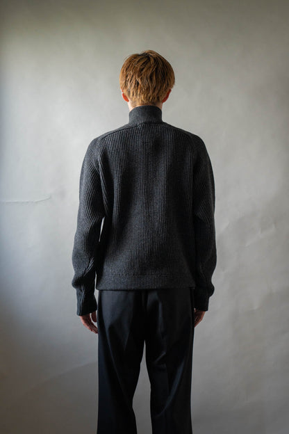 HALF ZIP RIBBED JUMPER