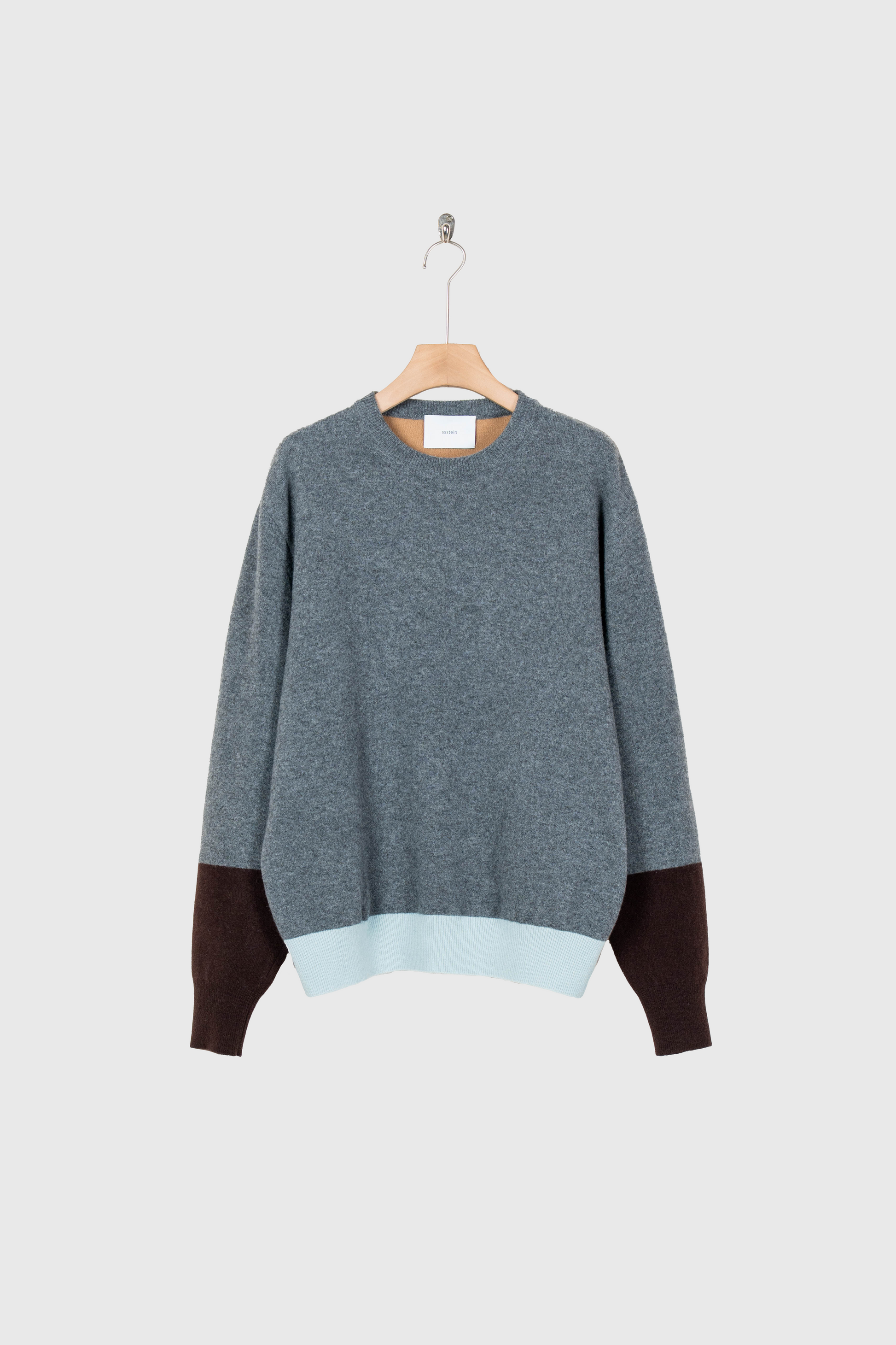 EXTRA FINE WOOL KNIT COLOR BLOCK LS(ST.1479) | ニット ssstein