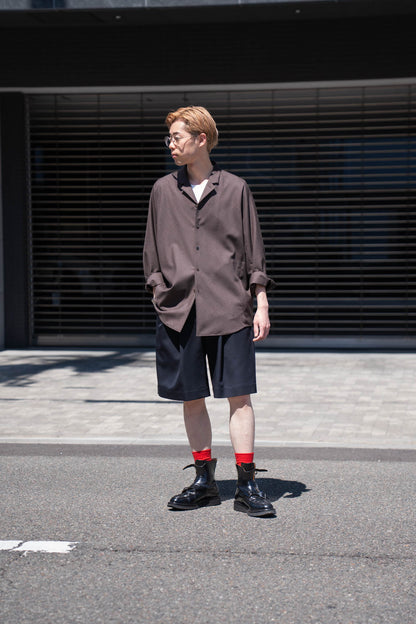 WOOL KERSEY WIDE EASY SHORT TROUSERS(ST.1436)