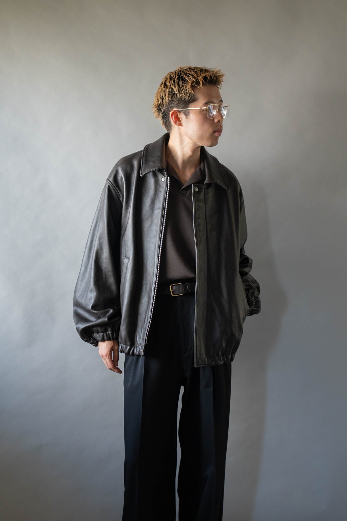 SHEEP LEATHER ZIP SHORT JACKET(ST.1555) | レザージャケット ssstein