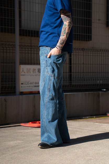 3D Cutting Denim Pants
