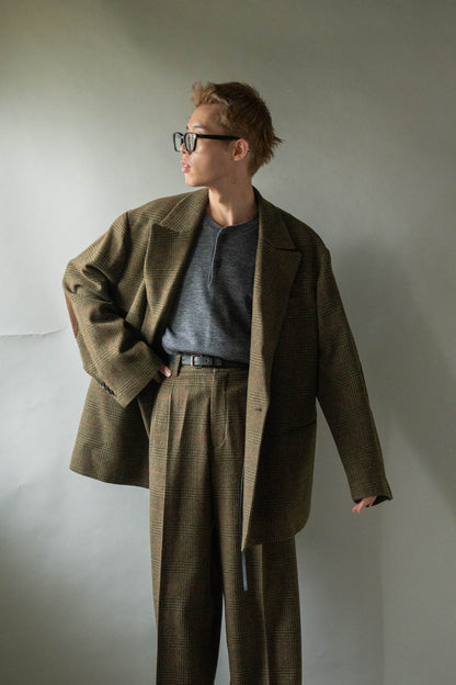 BRITISH TWEED OVERSIZED PEAK LAPEL JACKET(ST.1586)