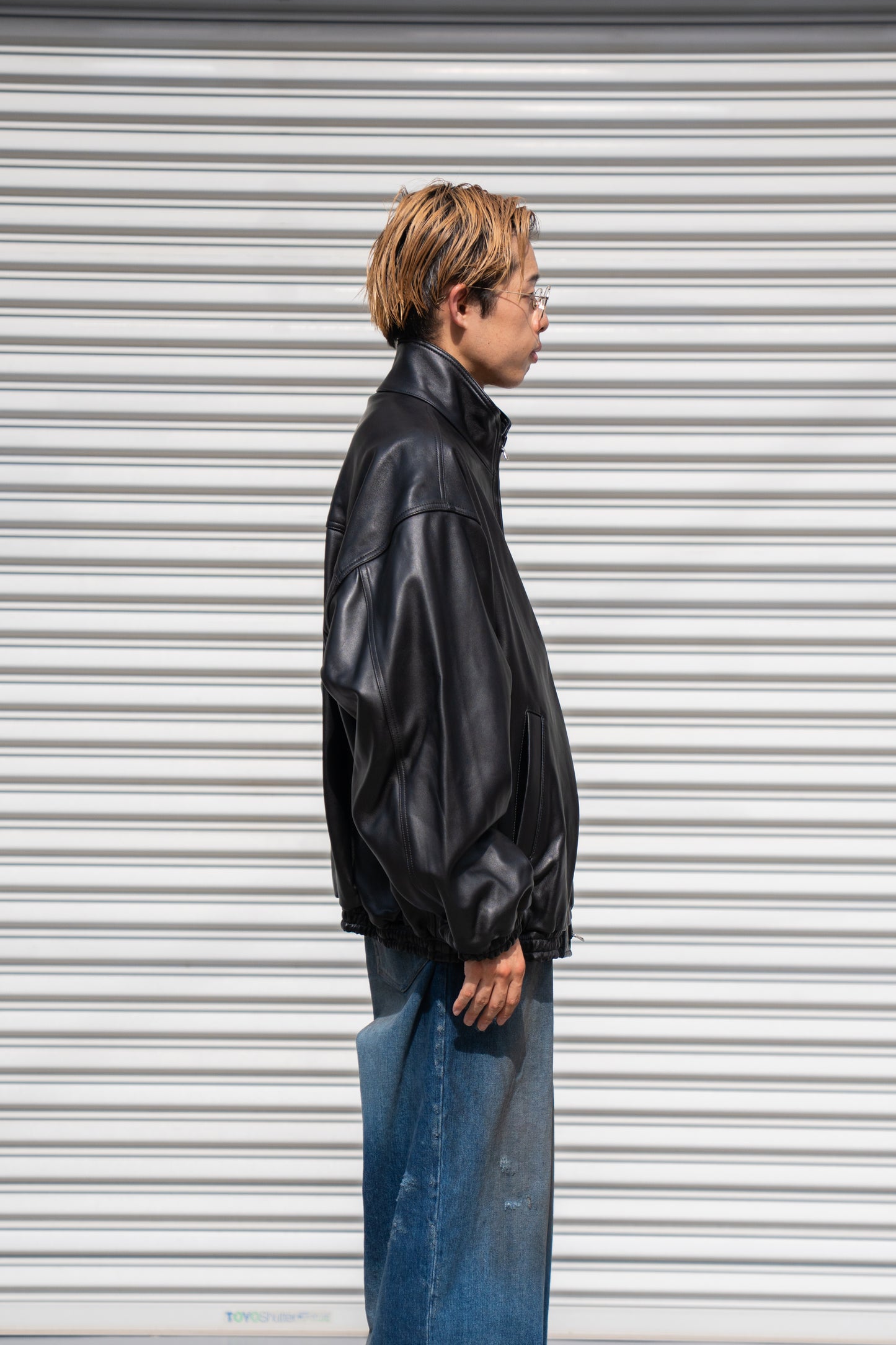 SHEEP LEATHER STAND COLLAR JACKET(ST.1220)