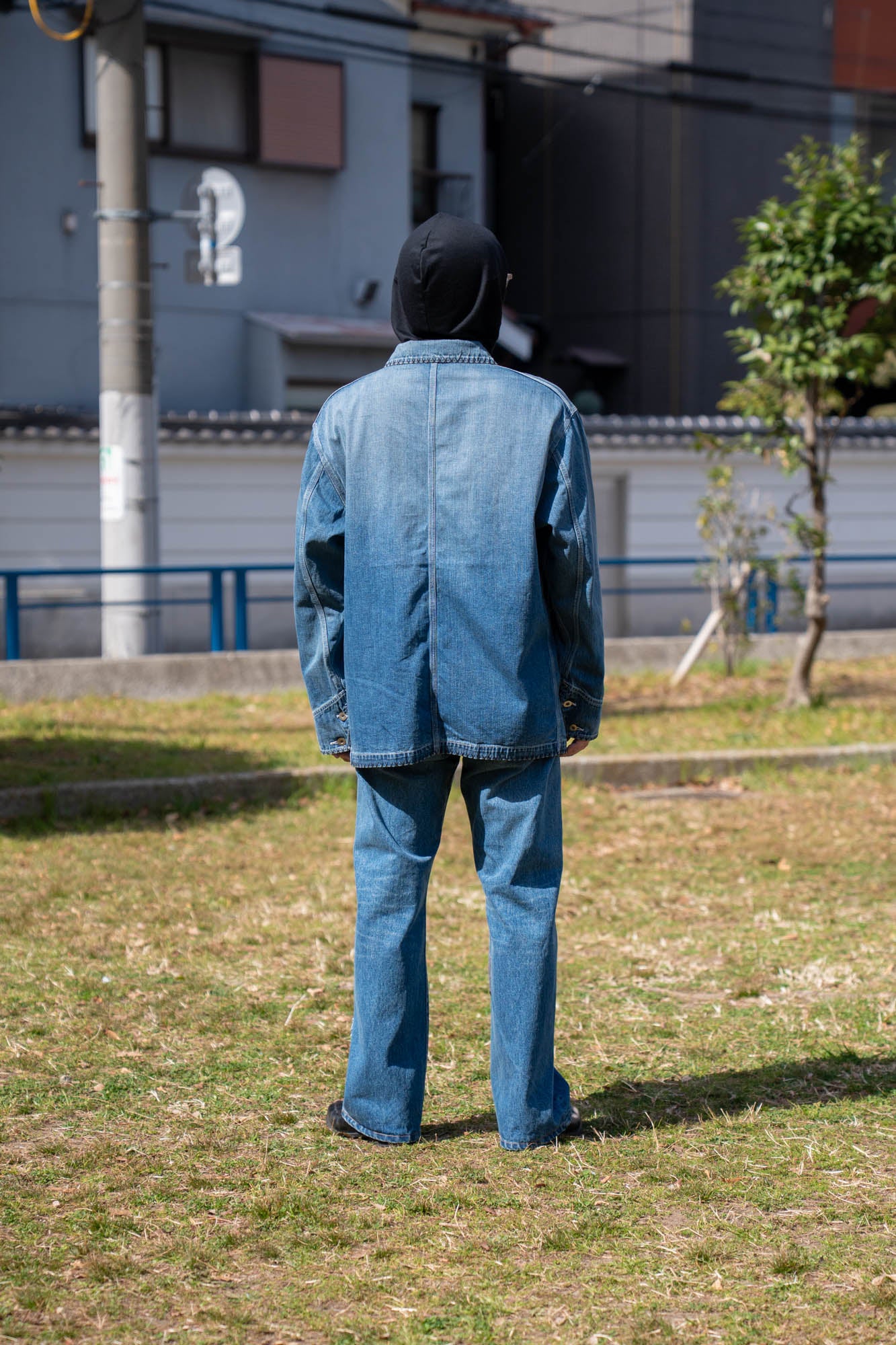 Hand-Embroidered Denim Coverall