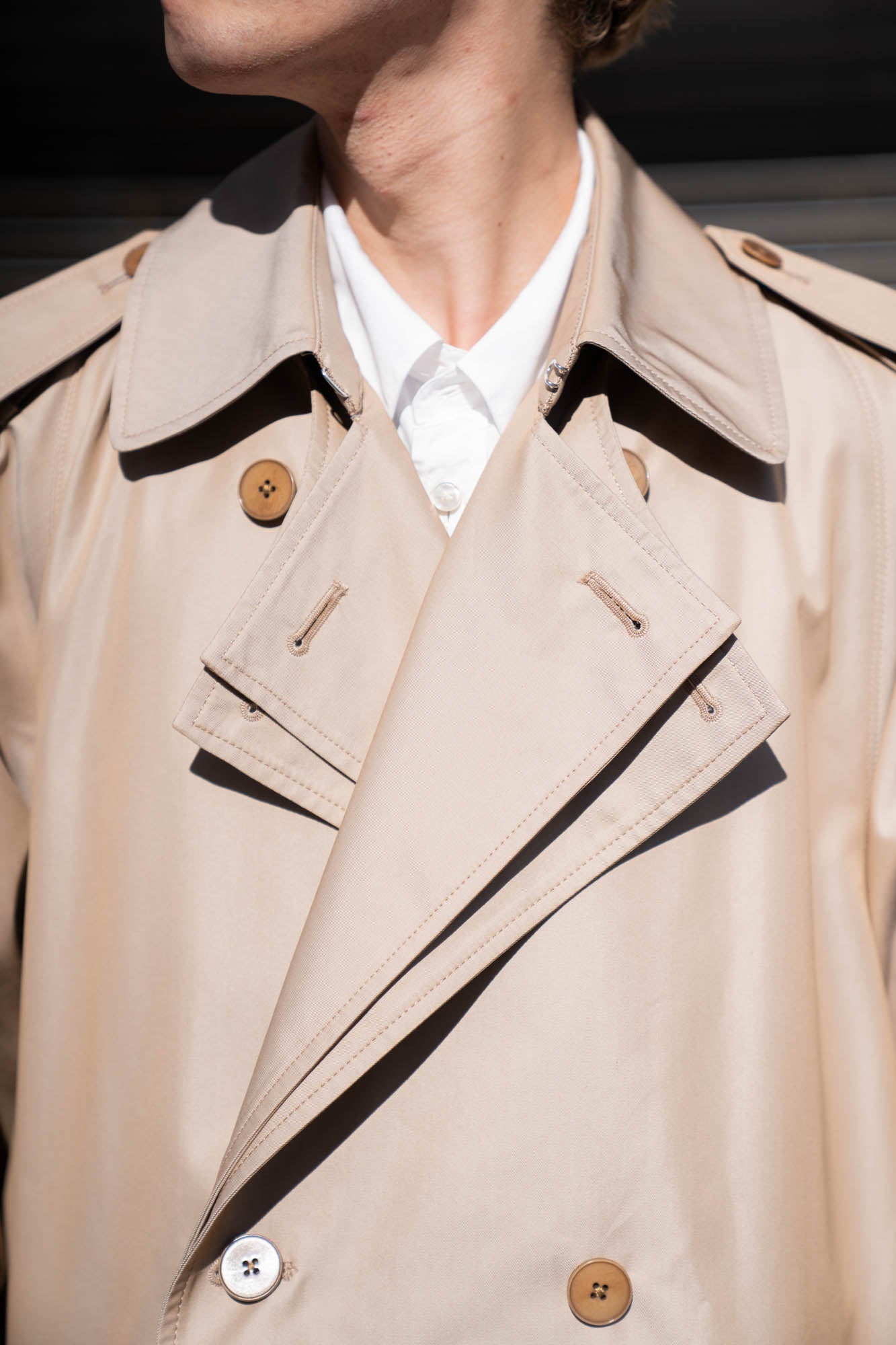Giza cotton short trench coat