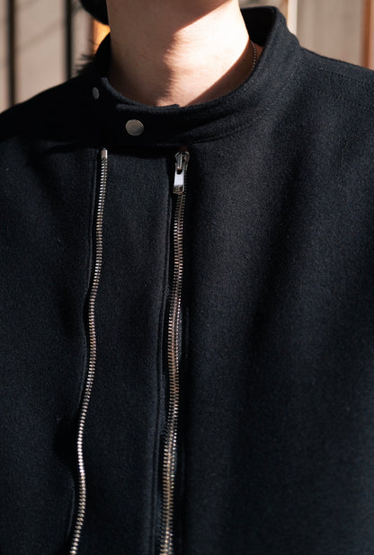 Wool Melton Double-zipper Blouson