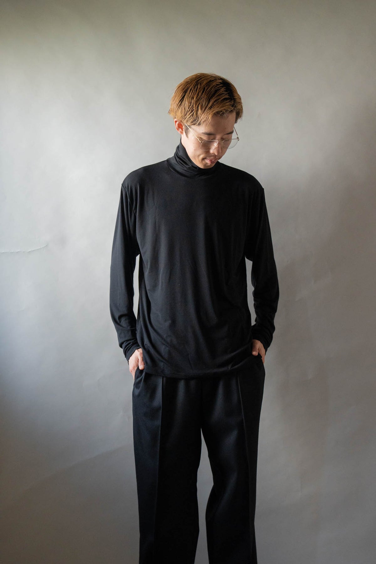 Stretch jersey super high neck