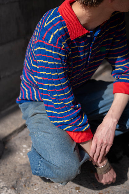 KNITTED CROPPED POLO SHIRT