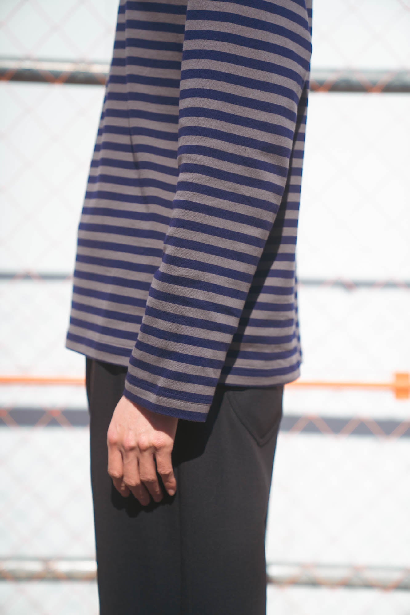sign別注 Hand-Embroidered Stripe Long Sleeve T-Shirt